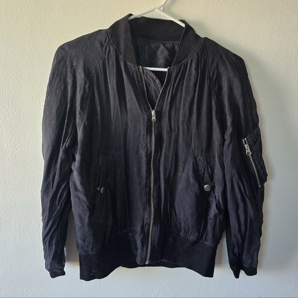 R13 Black Bomber Jacket